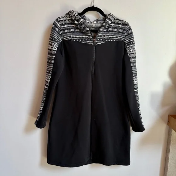 Athleta Dresses Athleta Black Nordic Fair Isle Hooded